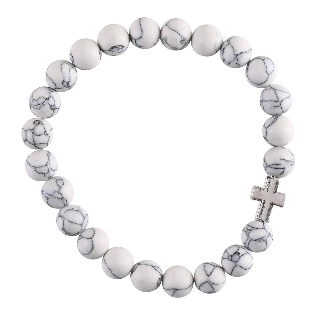 Woman Of God Cross White One Size Howlite Frost Bracelet On Presentation Card by Dicksons, product view 2