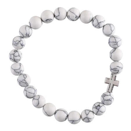 Woman Of God Cross White One Size Howlite Frost Bracelet On Presentation Card by Dicksons, product view 2