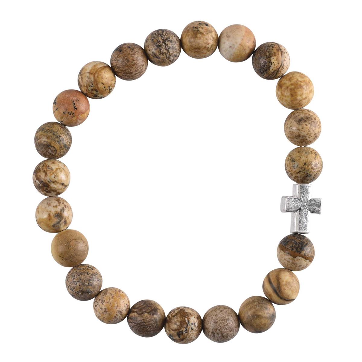 Bracelet Jasper Stone With Cross by Dicksons