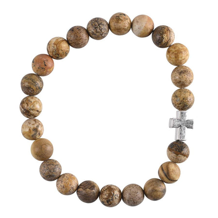 Bracelet Jasper Stone With Cross by Dicksons