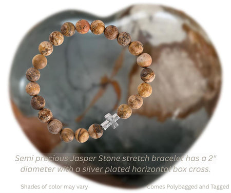 Bracelet Jasper Stone With Cross by Dicksons, product view 2
