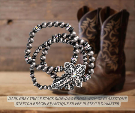 Bracelet Triple Stack Sideway Cross by Dicksons, product view 2