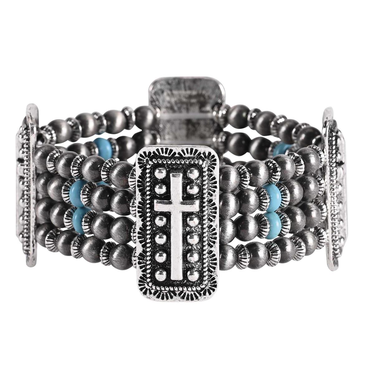 Bracelet Turquoise Multi Strand Cross by Dicksons