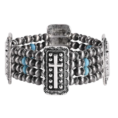 Bracelet Turquoise Multi Strand Cross by Dicksons