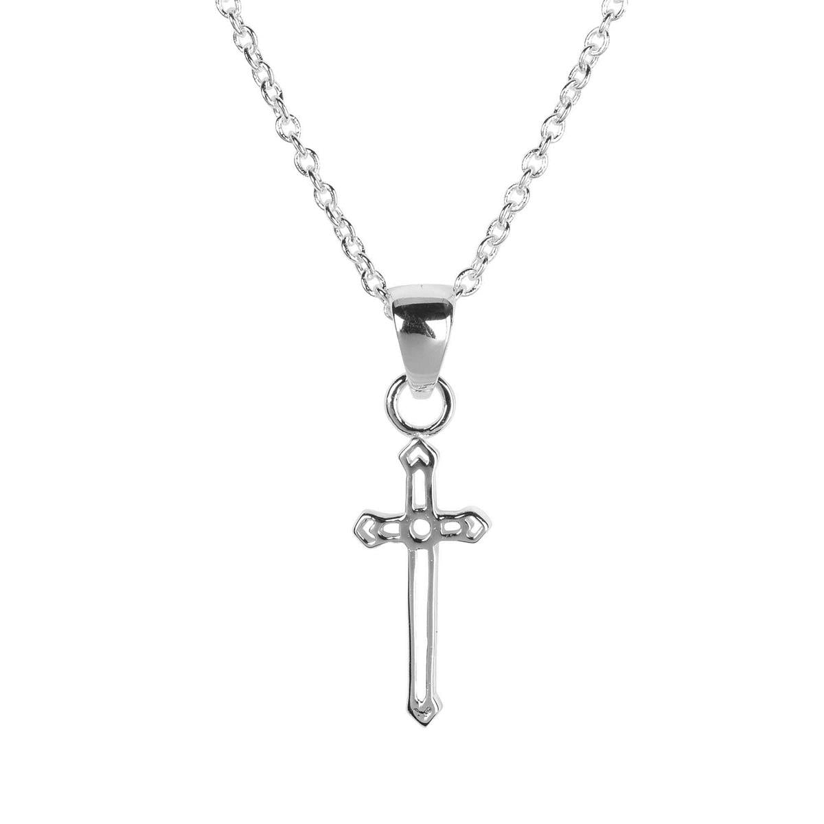 Bud Cross Silver Plate 16" Chain by Dicksons
