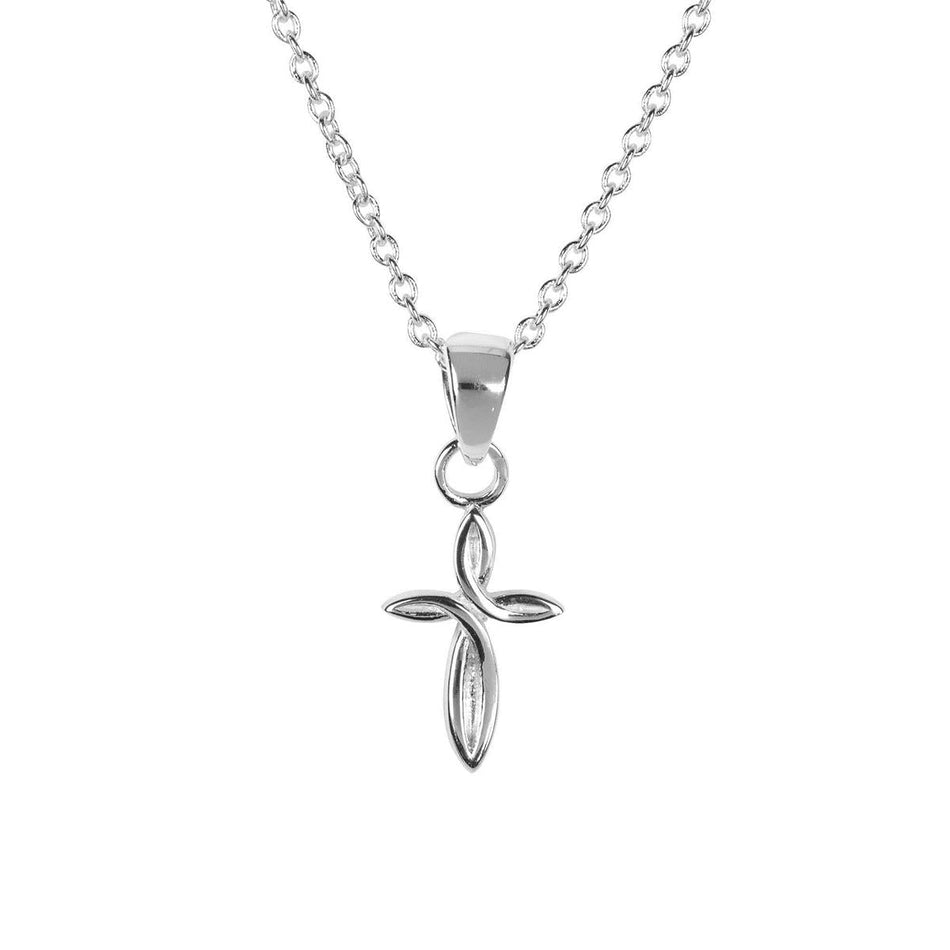 Petal Cross Silver Plate 16" Chain by Dicksons
