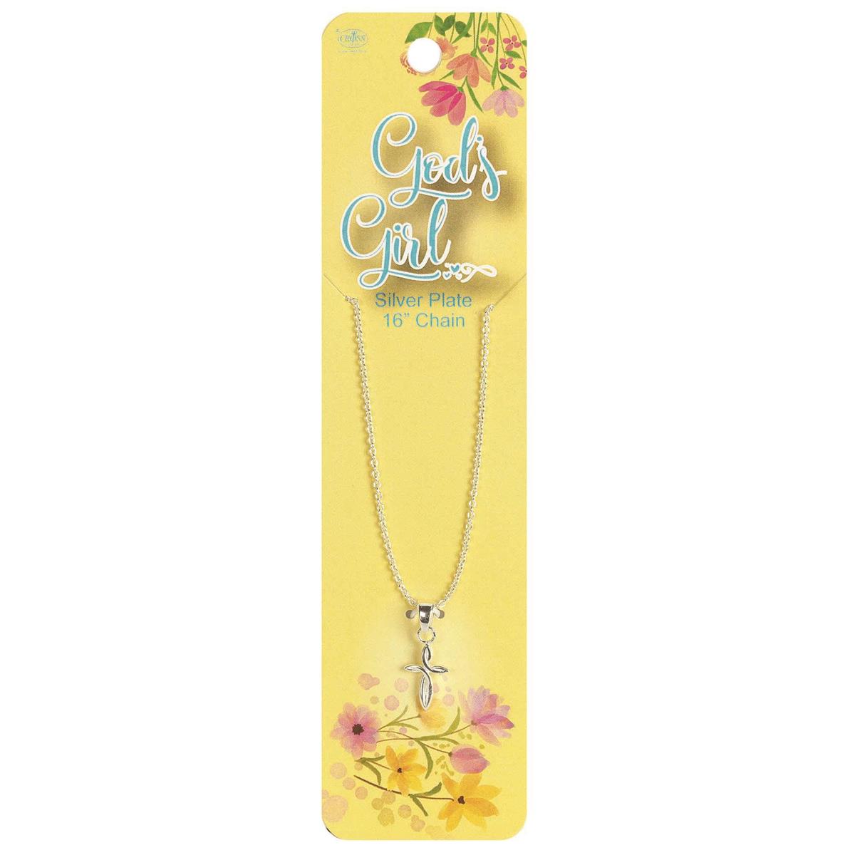 Petal Cross Silver Plate 16" Chain by Dicksons, product view 2