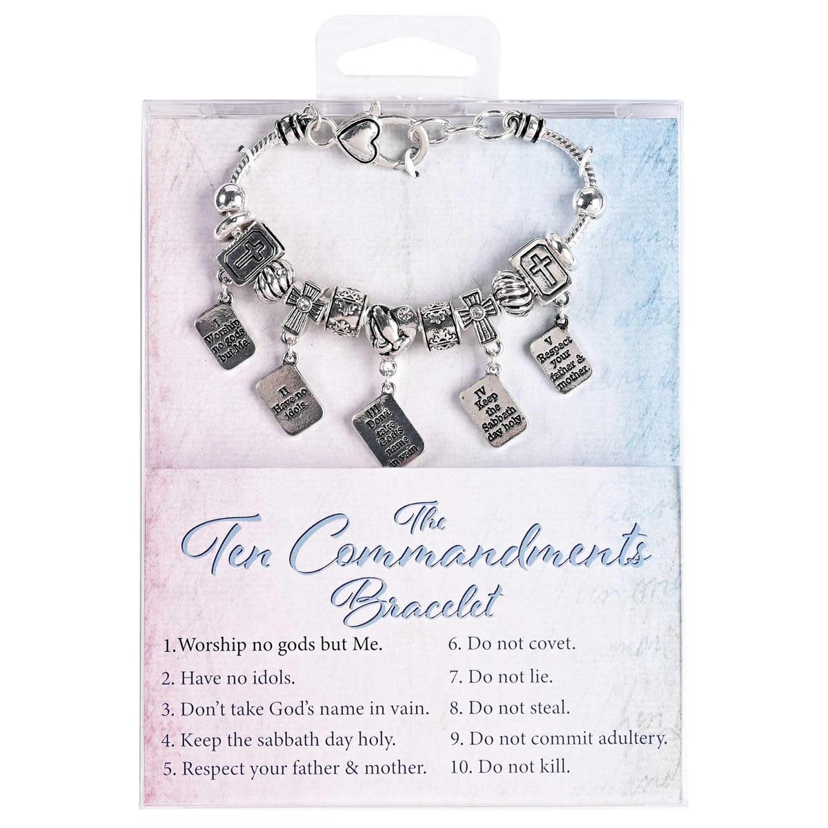 10 Commandments - Snake Chain 7 + 1 Inch Extension Silver Plated Stainless by Dicksons