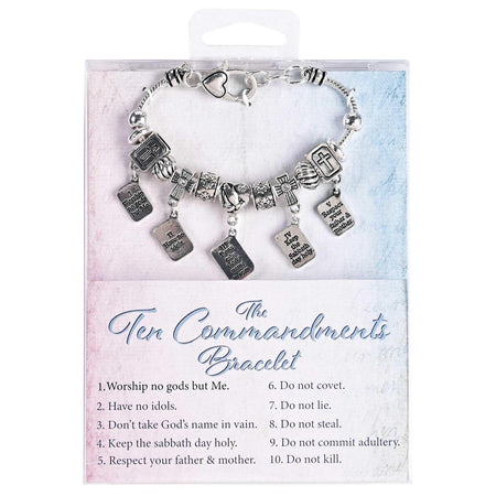 10 Commandments - Snake Chain 7 + 1 Inch Extension Silver Plated Stainless by Dicksons
