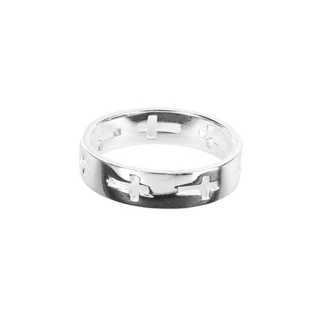 Ring Multi Cutout Cross Silver by Dicksons, product view 3