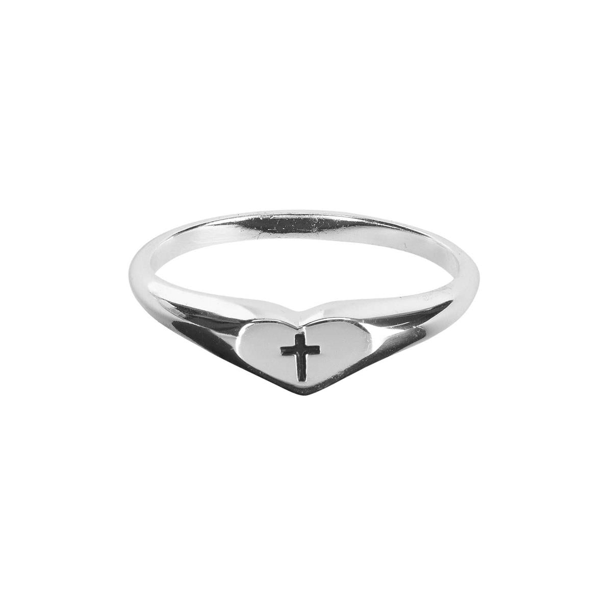 Ring Engraved Heart Silver by Dicksons, product view 2
