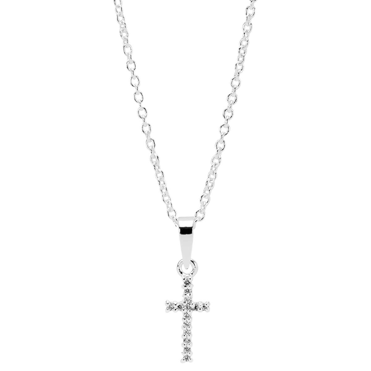 Necklace Gods Girl Rhinestone Cross 16L by Dicksons, product view 2
