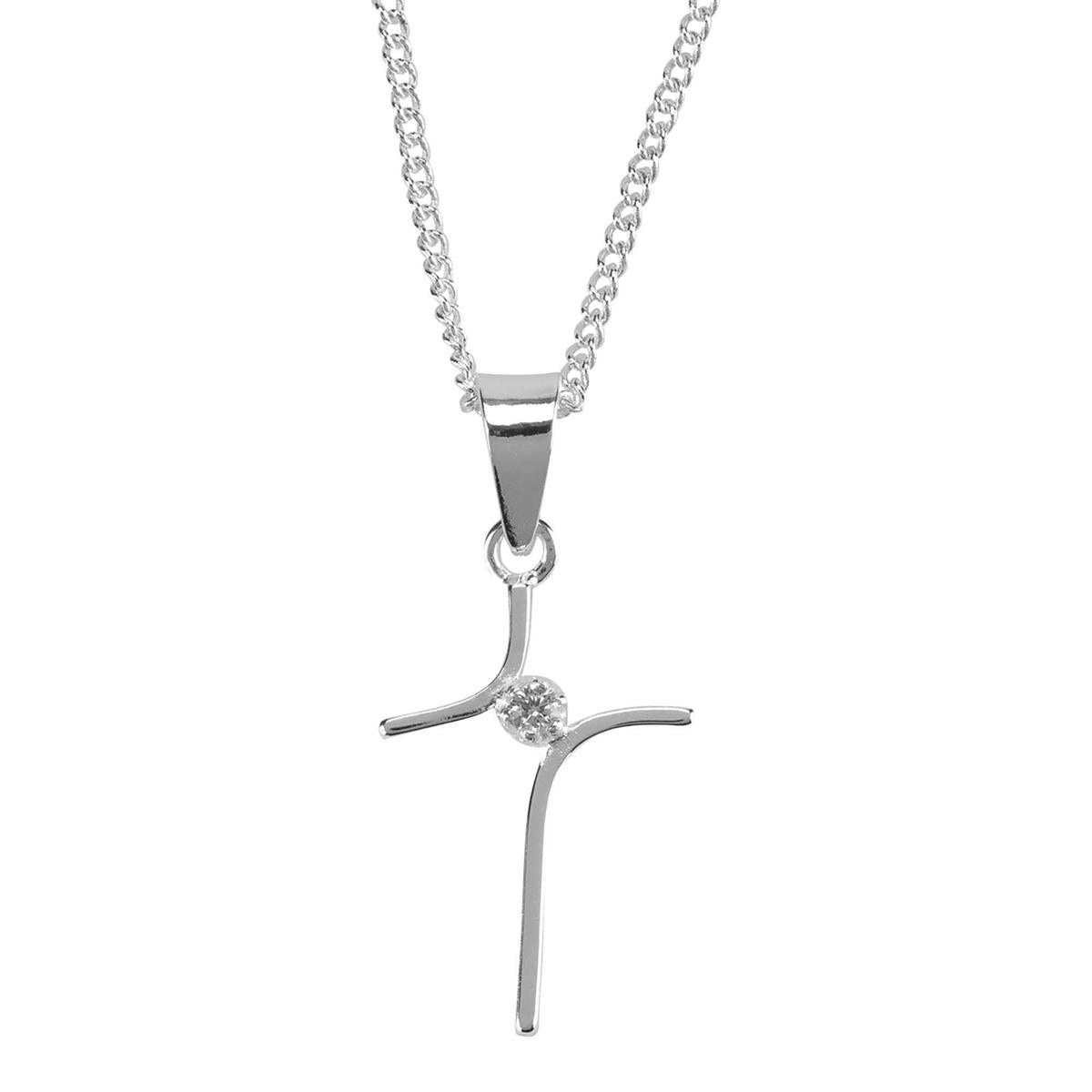 Necklace Gods Girl Curve Cross Stone 16L by Dicksons, product view 2