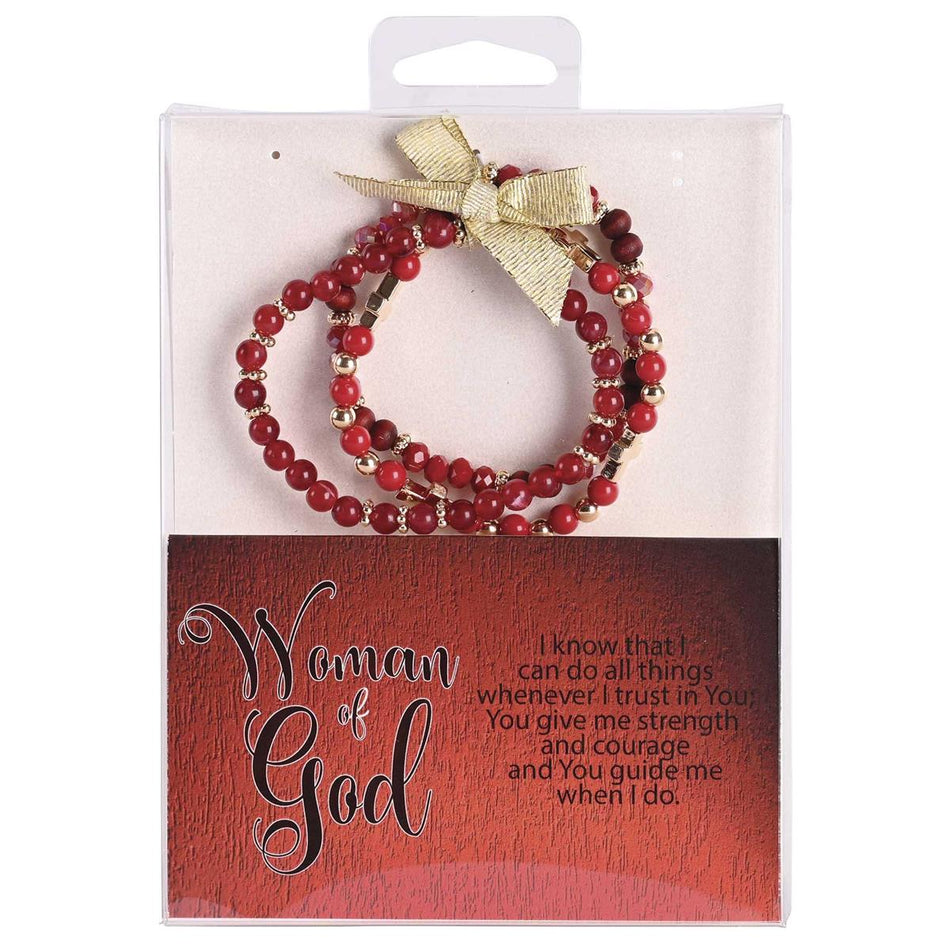 Bracelet Woman of God Red Beads by Dicksons