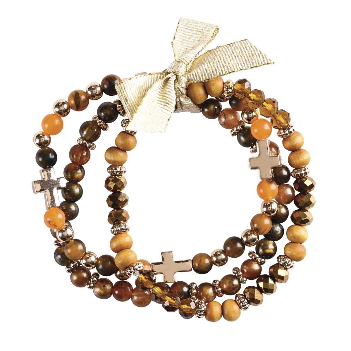 Woman Of God 2.5 Inch Brown and Orange Agate Stone Metal and Wood Women's by Dicksons, product view 2