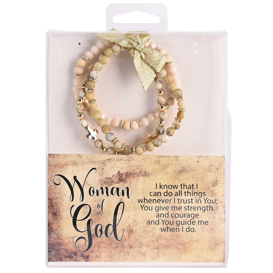 Bracelet Woman of God Ecru Beads by Dicksons