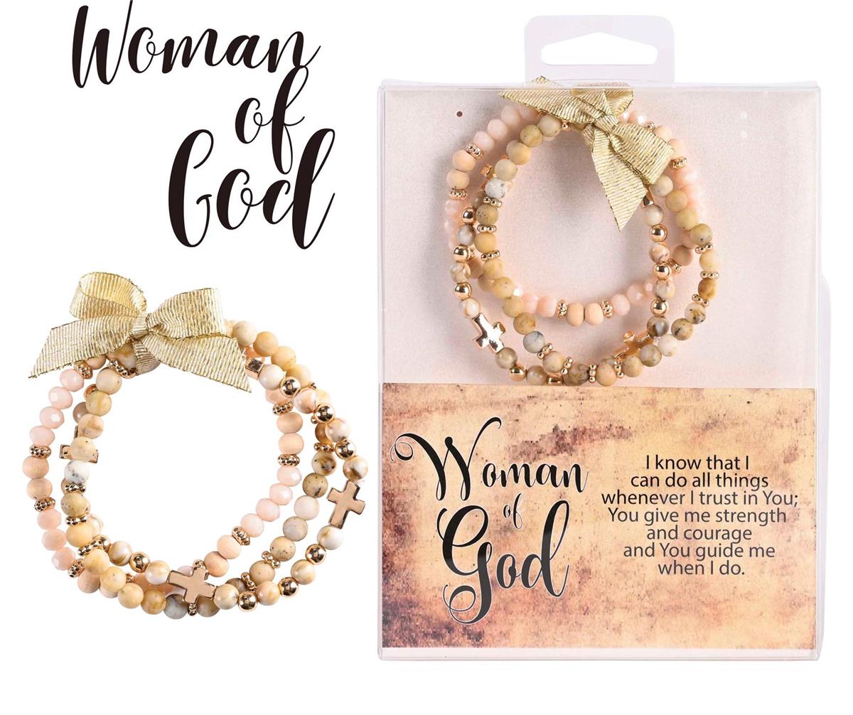 Bracelet Woman of God Ecru Beads by Dicksons, product view 3