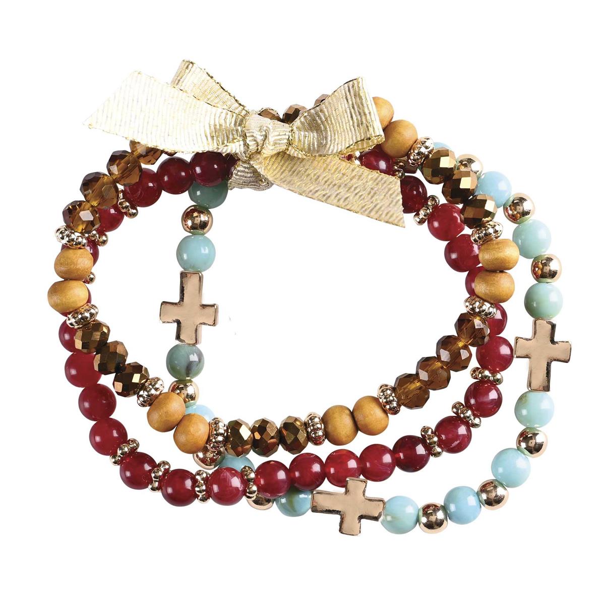 Woman Of God 2.5 Inch Red Blue and Orange Agate Stone Metal and Wood Women's by Dicksons, product view 2