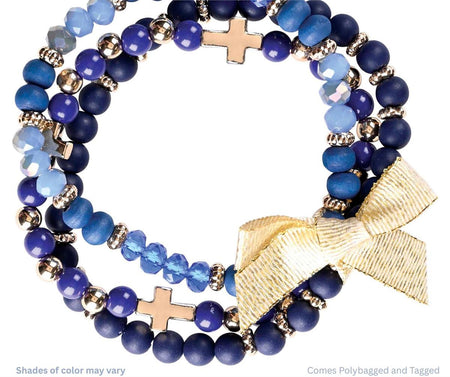 Bracelet Triple Crosses Navy Beads by Dicksons, product view 3