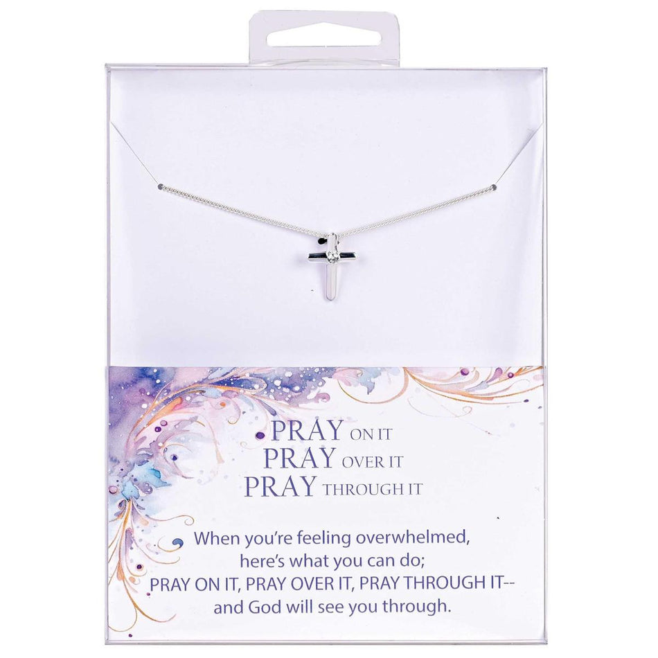 Necklace Pray On Pray Through Cross18L by Dicksons