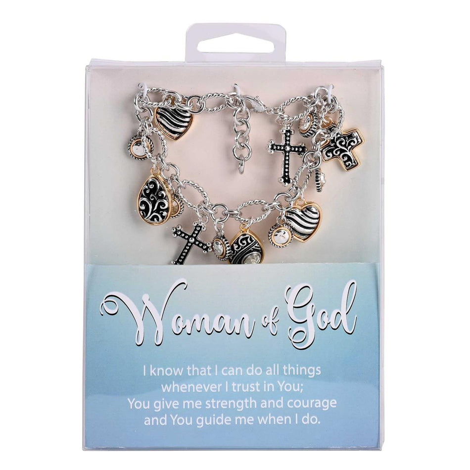 Bracelet Woman Of God Multi 2Tone Cross by Dicksons