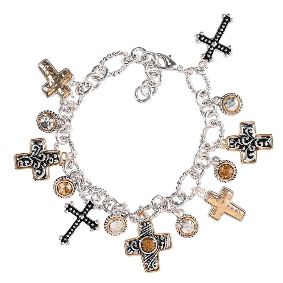 Bracelet Eternal Cross Multi 2Tone Cross by Dicksons, product view 2