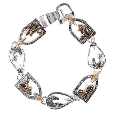 Bracelet Nativity Link Style 2Tone by Dicksons, product view 2