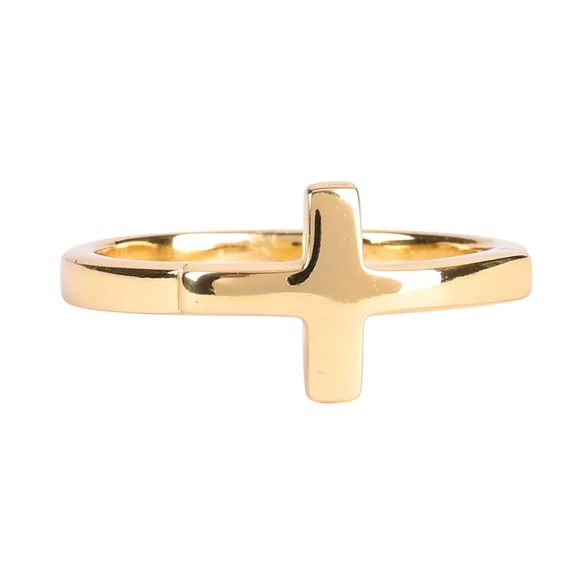 Ring Gold Plated Horizontal Cross by Dicksons, product view 4