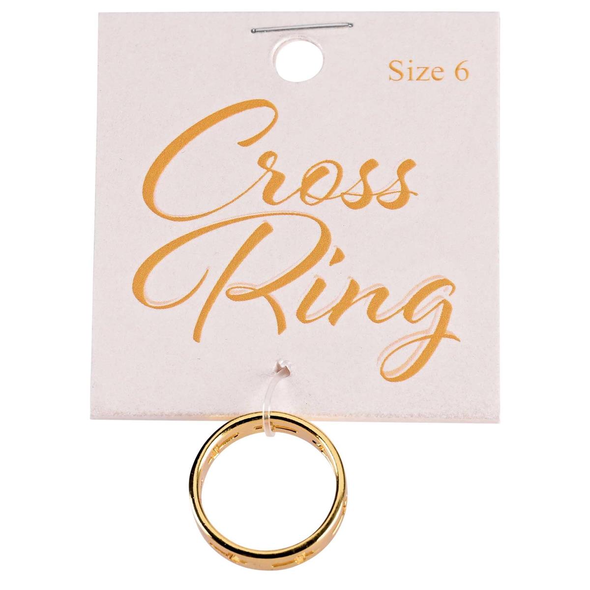 Ring Gold Planted Multi Cut Cross by Dicksons, product view 2