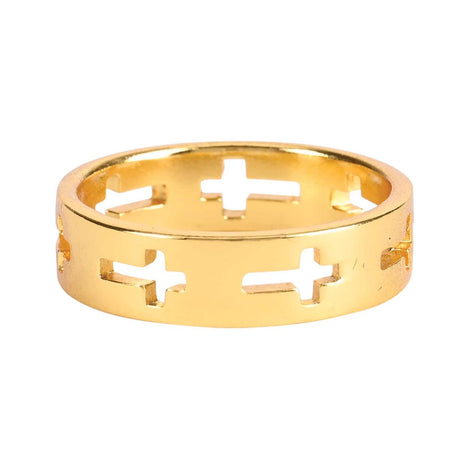 Ring Gold Planted Multi Cut Cross by Dicksons, product view 3