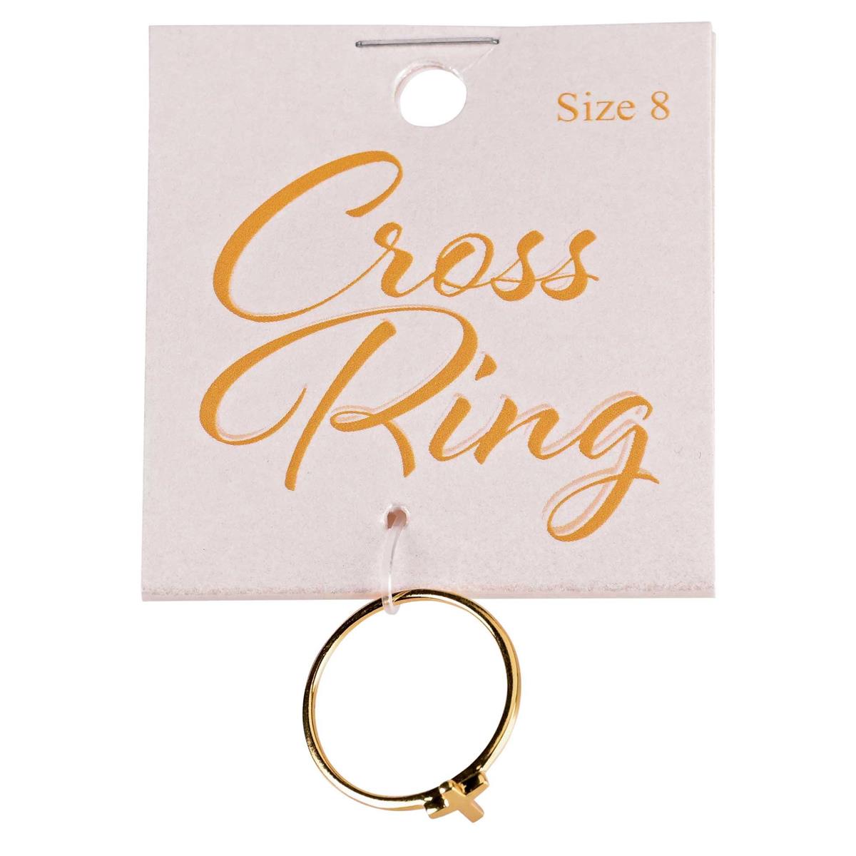 Ring Gold Vertical Box Cross Ring by Dicksons, product view 4