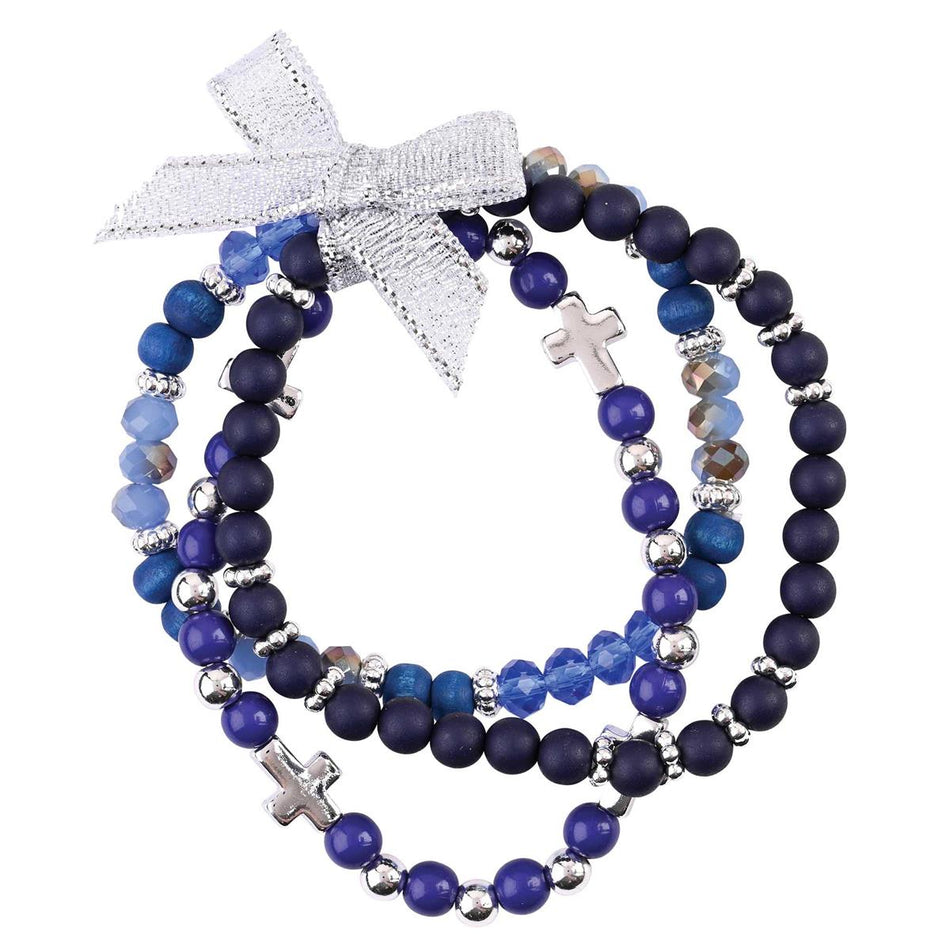 Bracelet Navy Blue Stackable Cross 2.5D by Dicksons