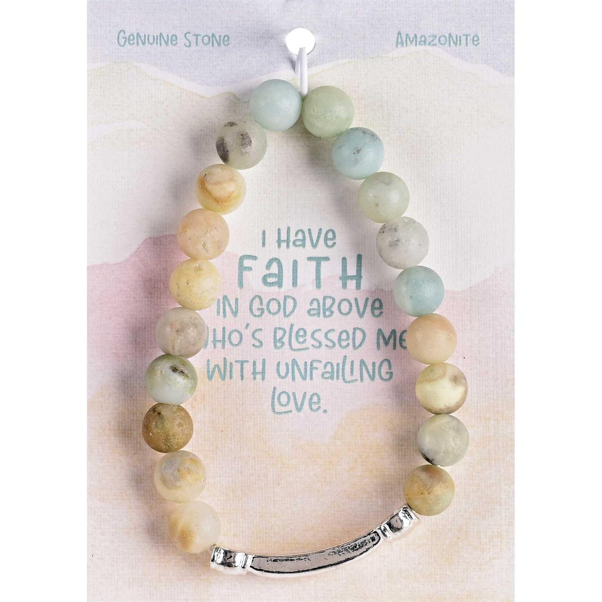 Bracelet Faith Amazonite Gem Stone by Dicksons, product view 2