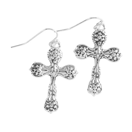 Earrings Silver Plate Spoon Crosses by Dicksons