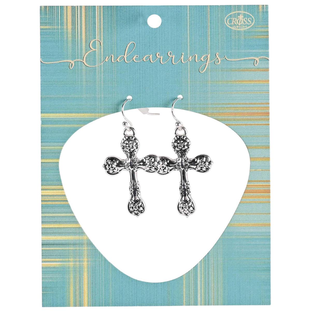Earrings Silver Plate Spoon Crosses by Dicksons, product view 2