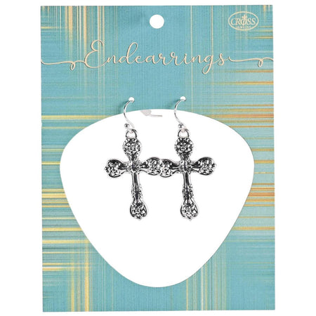Earrings Silver Plate Spoon Crosses by Dicksons, product view 2