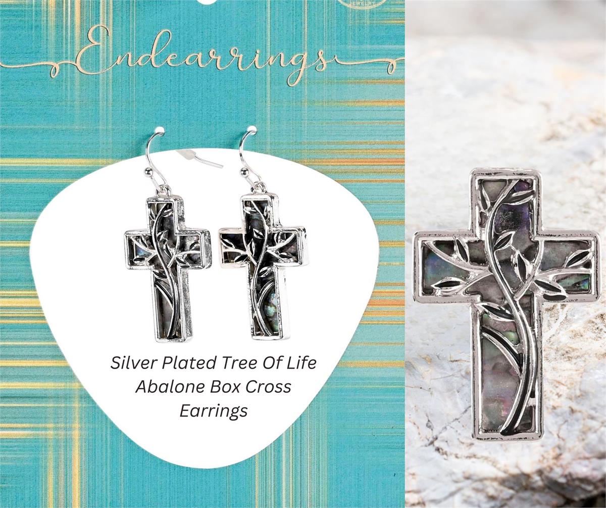 Earrings Abalone Tree Of Life Crosses by Dicksons, product view 3
