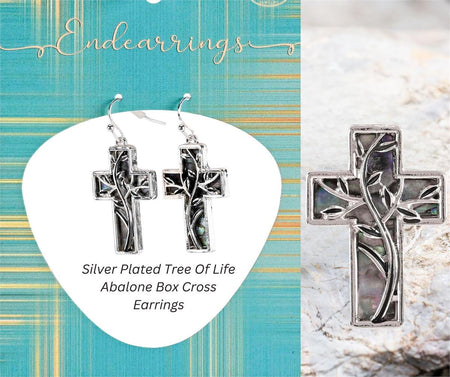 Earrings Abalone Tree Of Life Crosses by Dicksons, product view 3