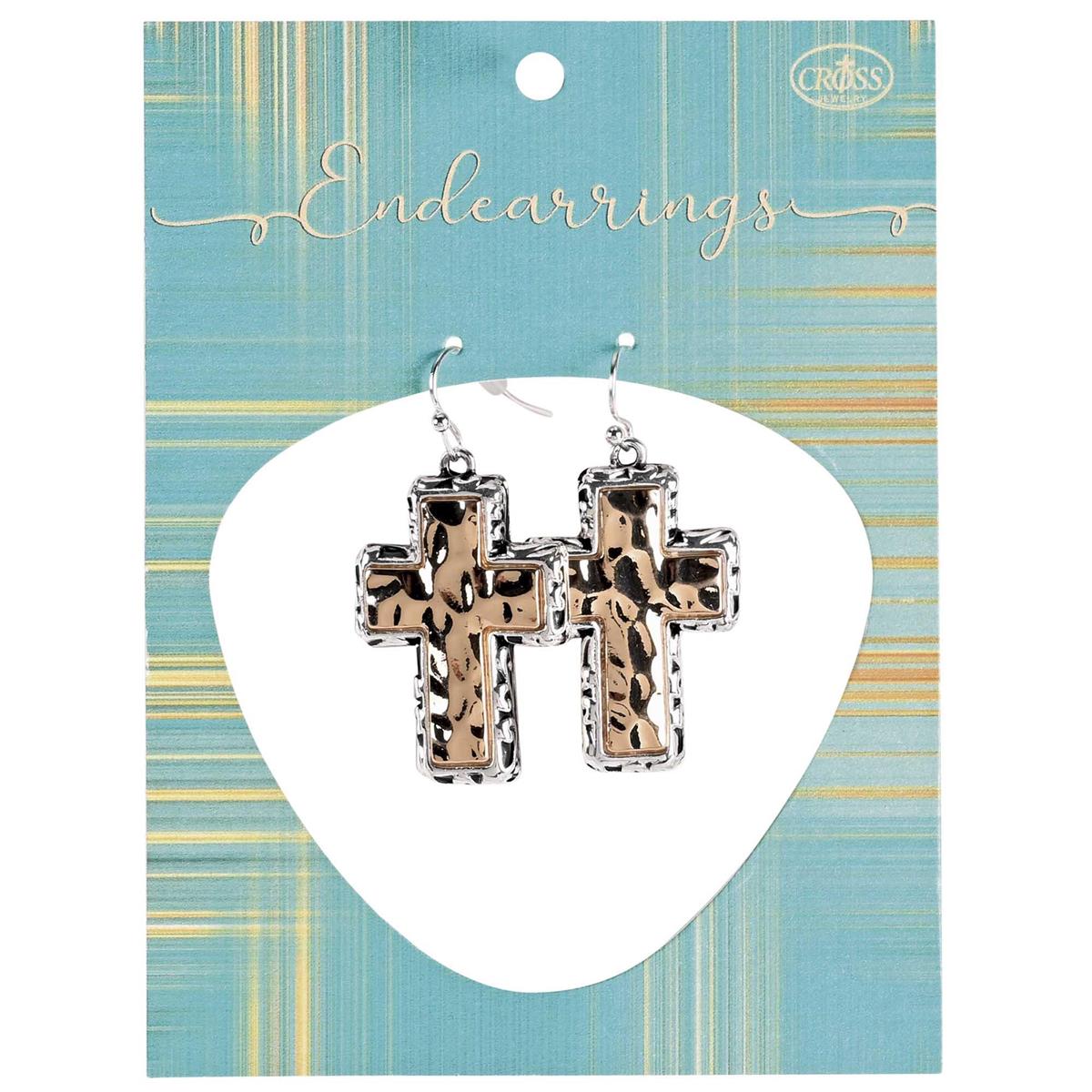 Earrings Filigree Box 2Tone Crosses by Dicksons, product view 2