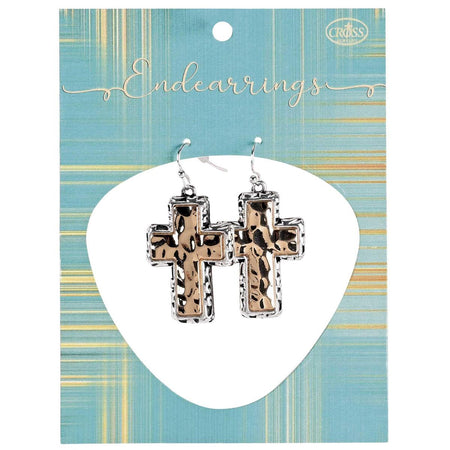 Earrings Filigree Box 2Tone Crosses by Dicksons, product view 2