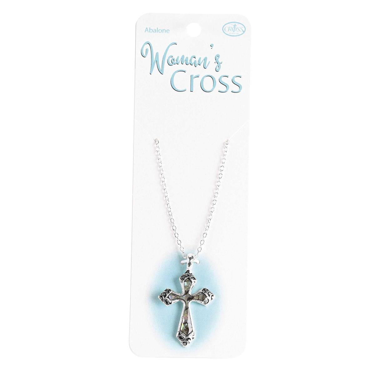 Necklace Abalone Bud Cross 16L by Dicksons