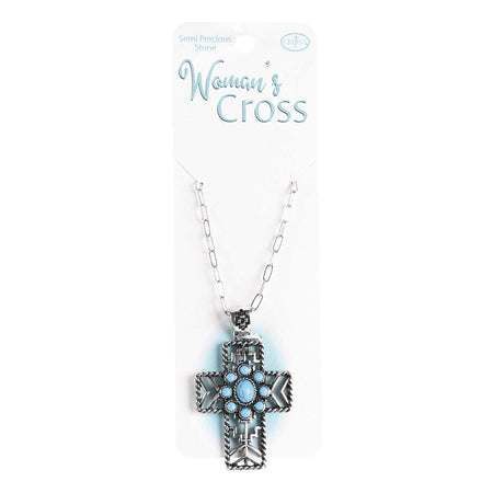Necklace Turquoise Concho Cross 20L by Dicksons