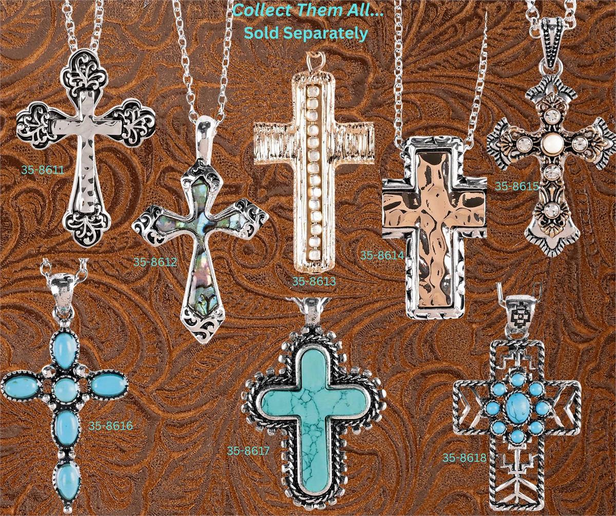 Necklace Turquoise Concho Cross 20L by Dicksons, product view 3