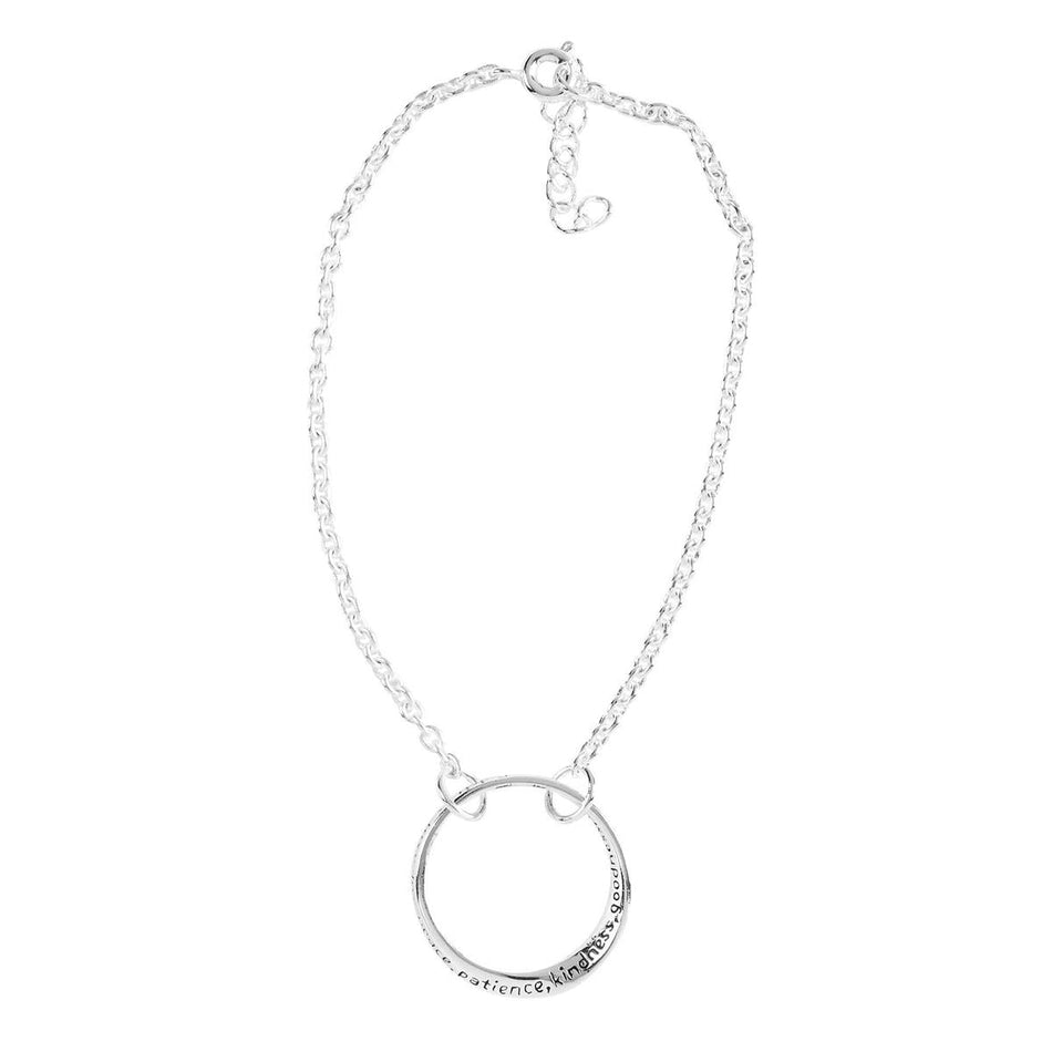 Silver Tone Fruits of the Spirit Galatians 5:22 Bracelet for Women Engraved by Dicksons