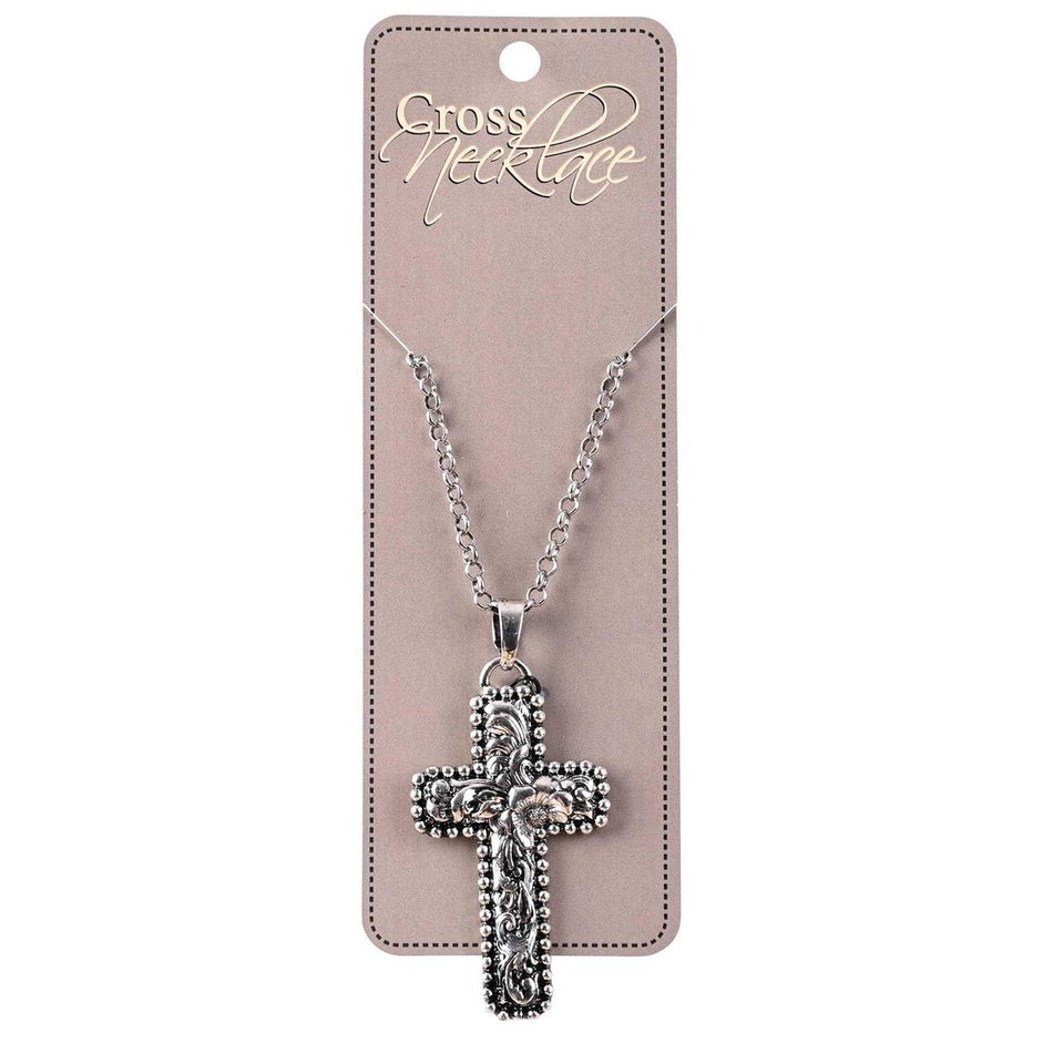 Necklace Filigree Floral Cross 21H by Dicksons, product view 2