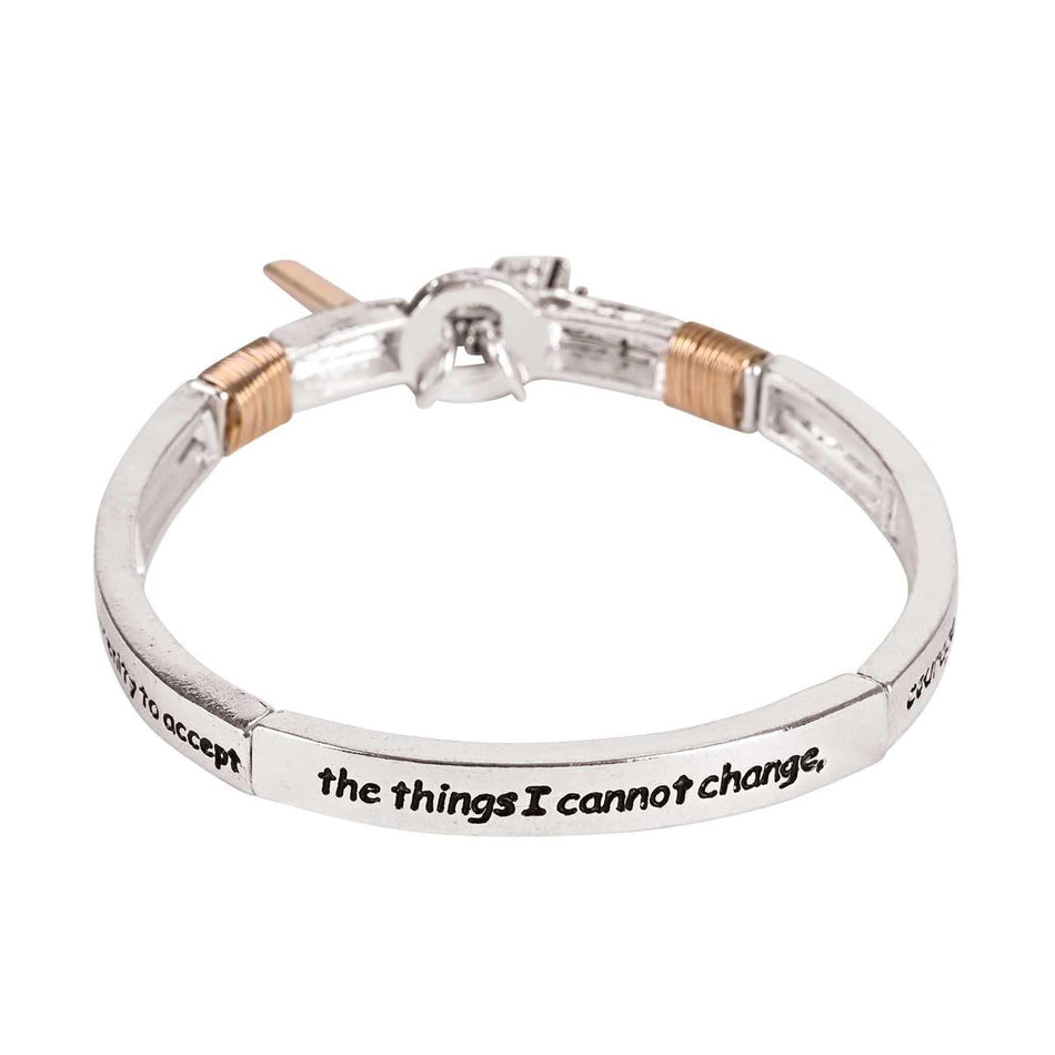 Bracelet Two Tone Serenity Prayer Cross by Dicksons, product view 2