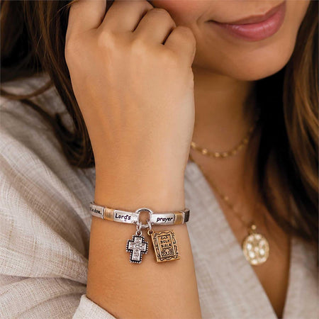 Bracelet Two Tone Lords Prayer Cross by Dicksons, product view 3