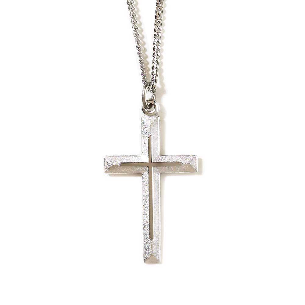 Thin Silver Cross Necklace by Dicksons