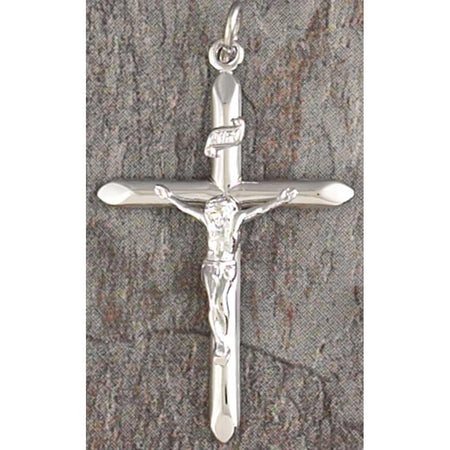 Necklace Large CRUC Silver Plated BAR CROSS 1-1/2" on 24"Ch by Dicksons