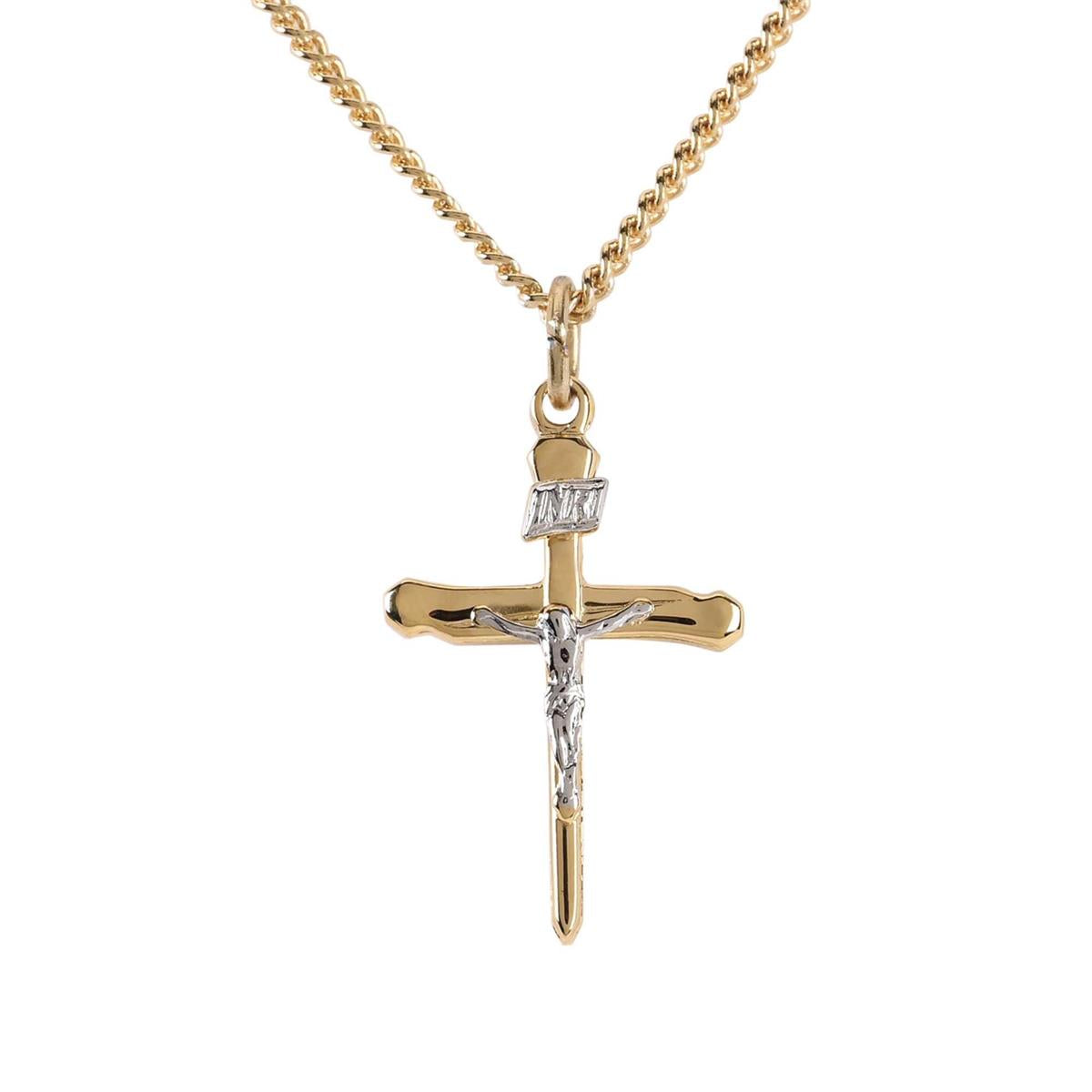 Necklace Crucifix 2Tone Nail Cross by Dicksons